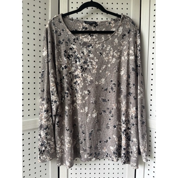 Mario Serrani Sweaters - Mario Serrani Long SLV Pullover Lightweight Floral Sweater Blouse Womens XXL